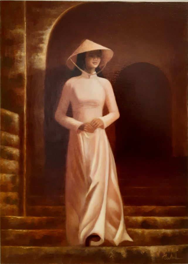 L’ECLAIRCIE<br>
Huile sur bois entoilé, 46 x 33cm<br>
2024